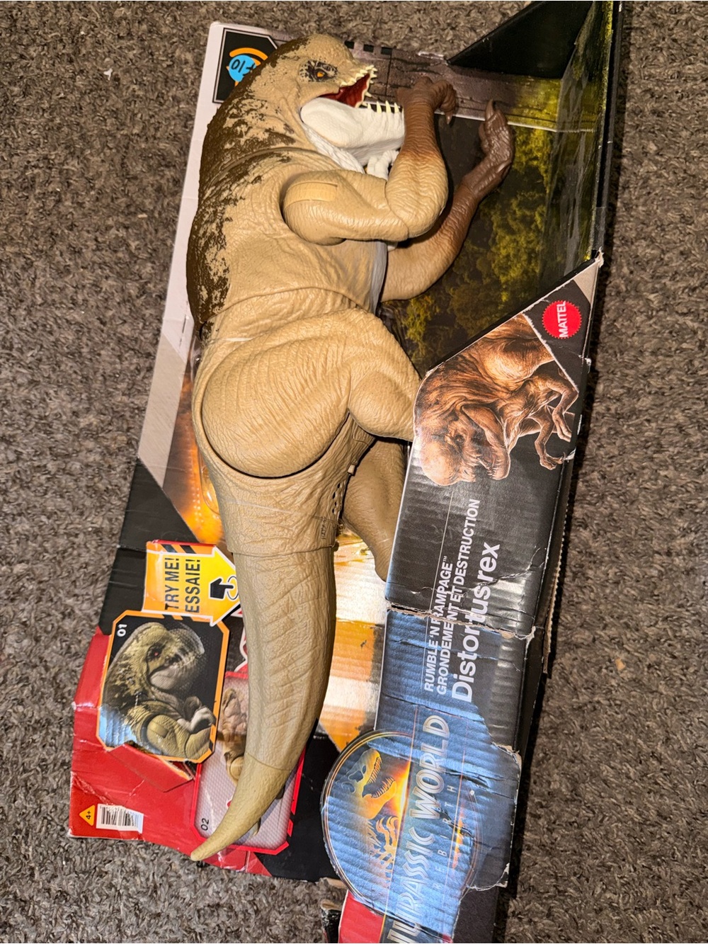 Jurassic World Rebirth Distortus Rex, Drex 22Inch Rumble N Rampage Dinosaur Toy - Picture 5 of 10